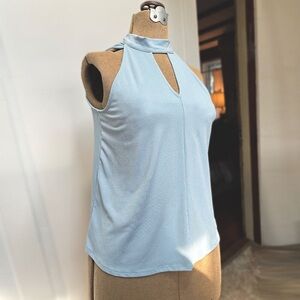 Banana Republic Top │ Lightweight Light Blue Halter Top Keyhole - XS